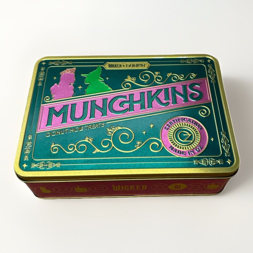 Wicked Dunkin Donuts Munchkins Tin 2025 Limited Edition Release Made In Oz Gift